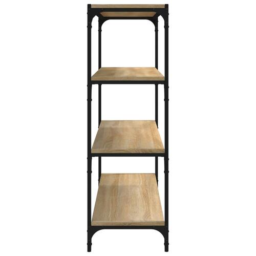 Bogreol 100x33x100 cm konstrueret træ og stål sonoma-eg