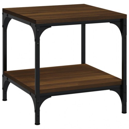 Sofabord 50x50x40 cm konstrueret træ brun egetræsfarve