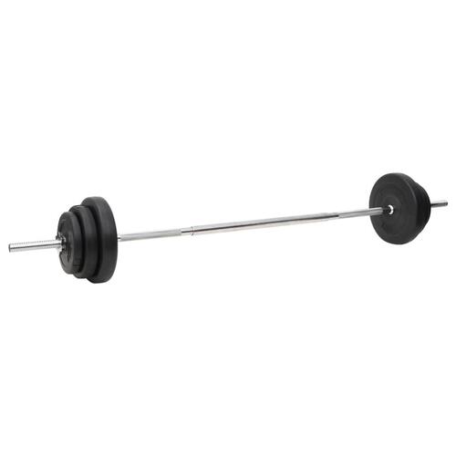 Vægtstang og håndvægt med skiver 90 kg
