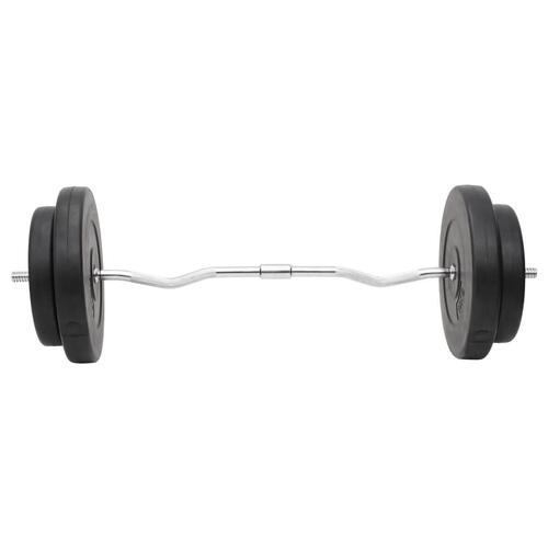 Vægtstang og håndvægt med skiver 90 kg