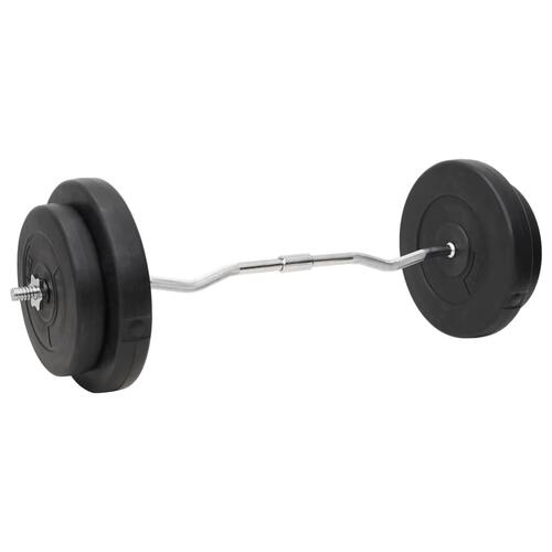 Vægtstang og håndvægt med skiver 90 kg