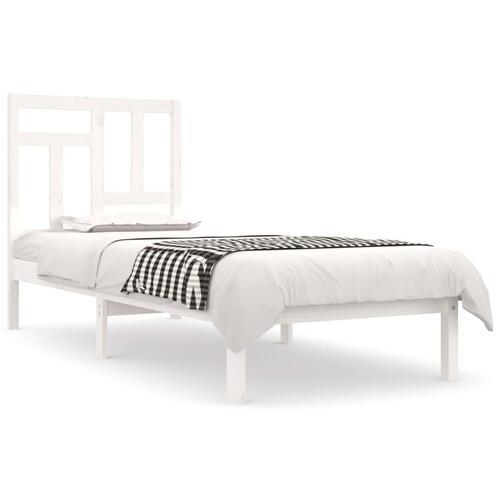Sengeramme uden madras 90x200 cm massivt fyrretræ hvid