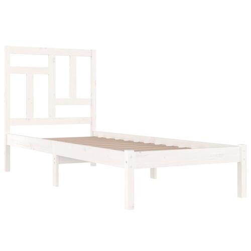 Sengeramme uden madras 90x200 cm massivt fyrretræ hvid