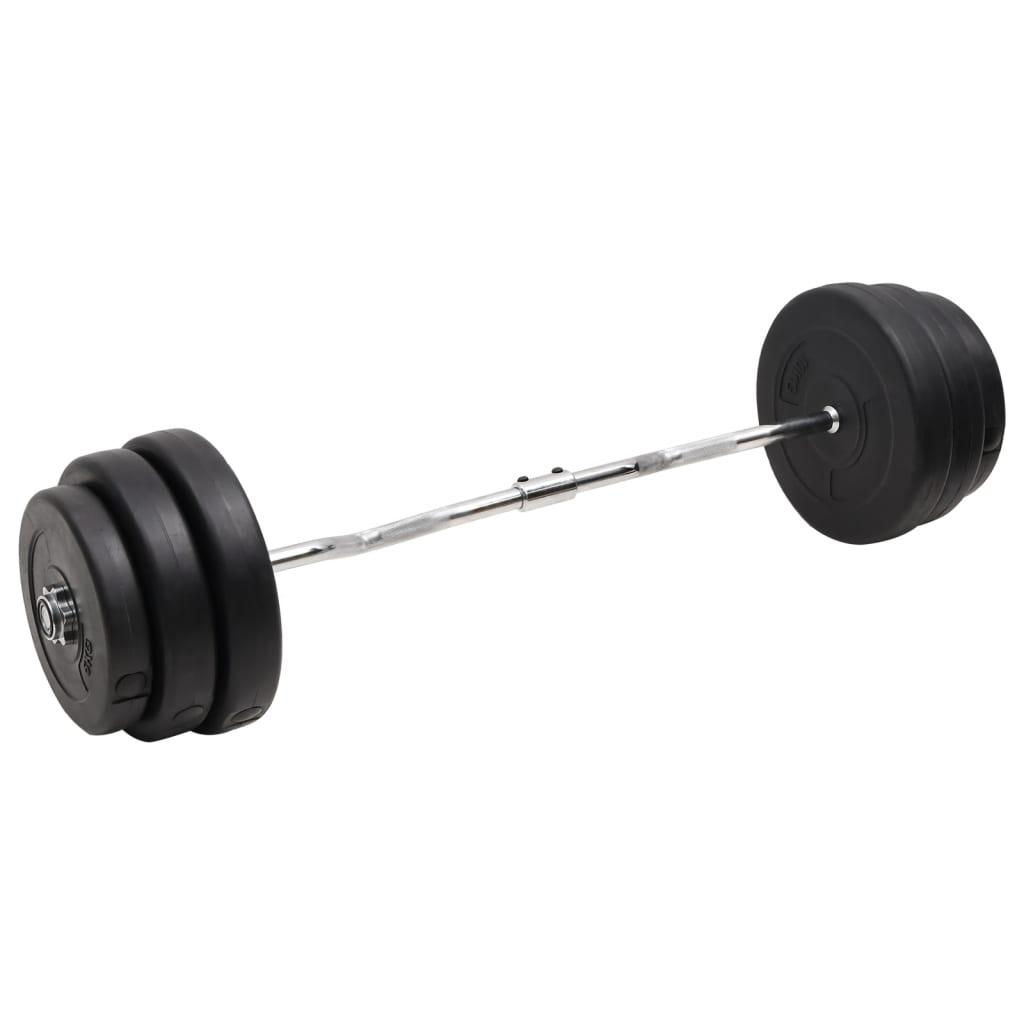 Curl-vægtstang med skiver 90 kg