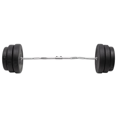 Curl-vægtstang med skiver 90 kg