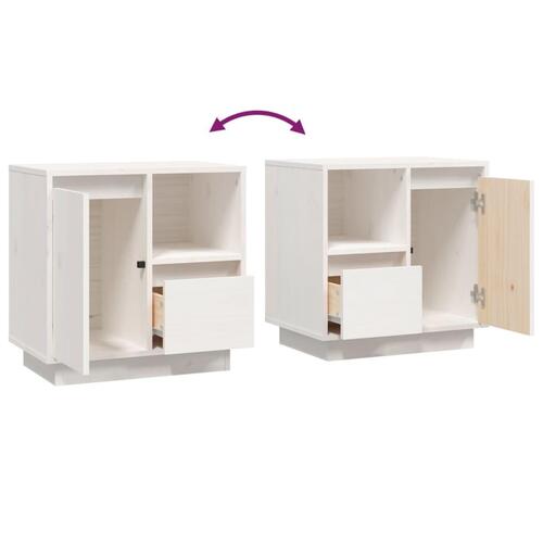 Sengeborde 2 stk. 50x34x50 cm massivt fyrretræ hvid