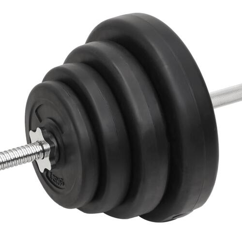 Vægtstang og håndvægt med skiver 120 kg