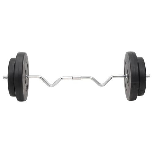 Vægtstang og håndvægt med skiver 120 kg