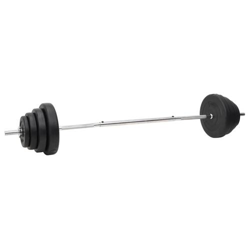Vægtstang og håndvægt med skiver 120 kg