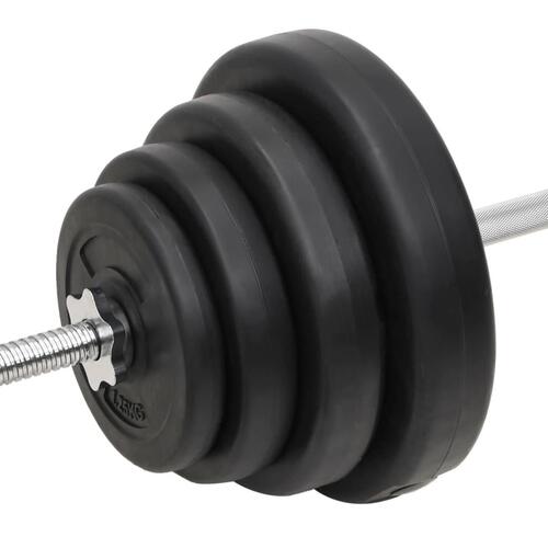 Vægtstang og håndvægt med skiver 120 kg