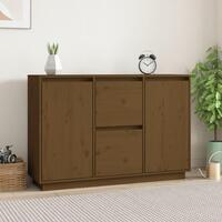 Skænk 111x34x75 cm massivt fyrretræ gyldenbrun