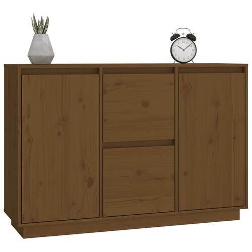 Skænk 111x34x75 cm massivt fyrretræ gyldenbrun