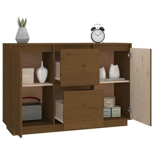 Skænk 111x34x75 cm massivt fyrretræ gyldenbrun