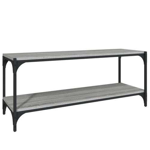 Tv-bord 100x33x41 cm konstrueret træ og stål grå sonoma-eg