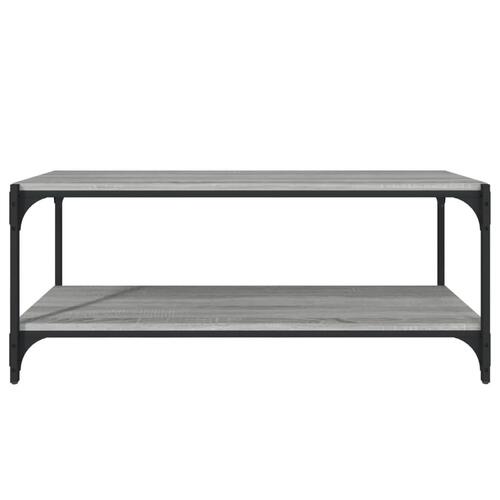 Tv-bord 100x33x41 cm konstrueret træ og stål grå sonoma-eg