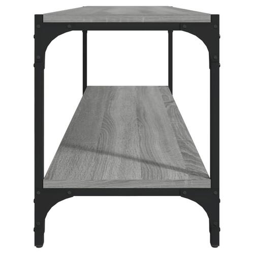 Tv-bord 100x33x41 cm konstrueret træ og stål grå sonoma-eg