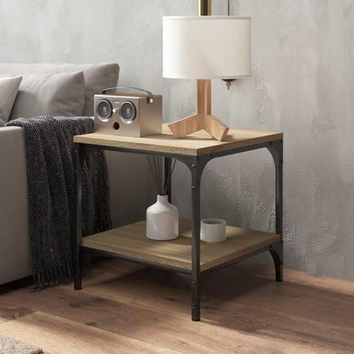 Sideborde 2 stk. 40x40x40 cm konstrueret træ sonoma-eg