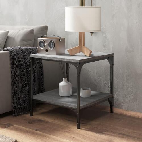 Sidebord 40x40x40 cm konstrueret træ grå sonoma-eg