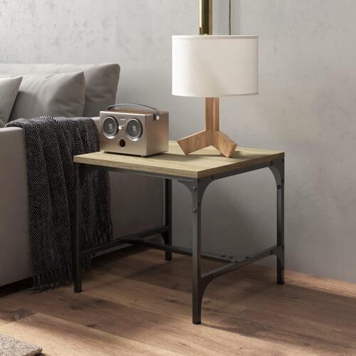 Sidebord 40x40x35 cm konstrueret træ sonoma-eg