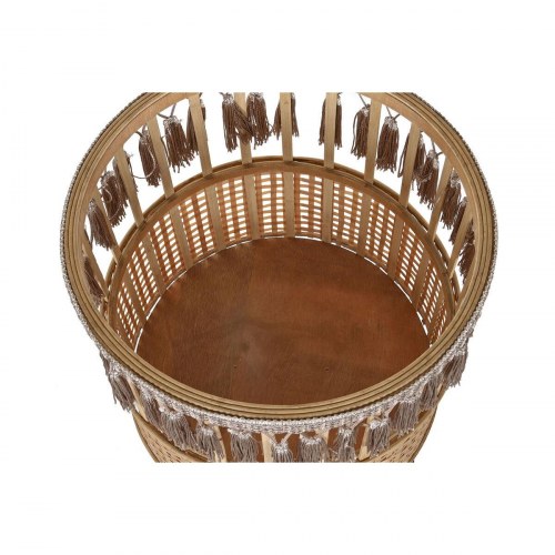 Sæt urtepotter på stativ - bambus/metal, natur/sort, H 68 cm (2 stk.)