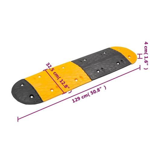 Vejbump 129x32,5x4 cm gummi gul og sort
