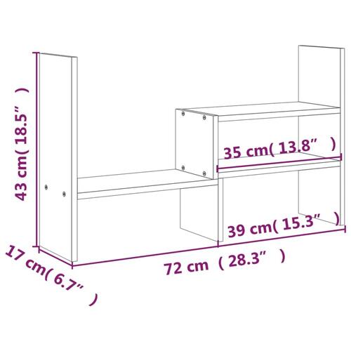 Skærmholder (39-72)x17x43 cm massivt fyrretræ grå