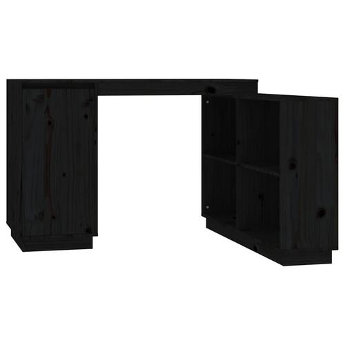 Skrivebord 110x50x75 cm massivt fyrretræ sort