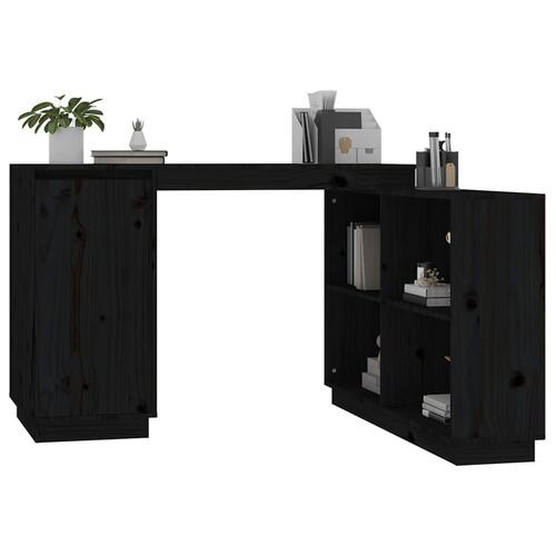 Skrivebord 110x50x75 cm massivt fyrretræ sort