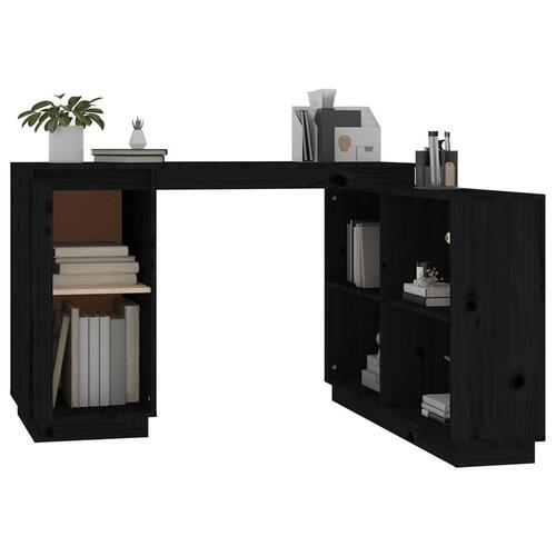 Skrivebord 110x50x75 cm massivt fyrretræ sort