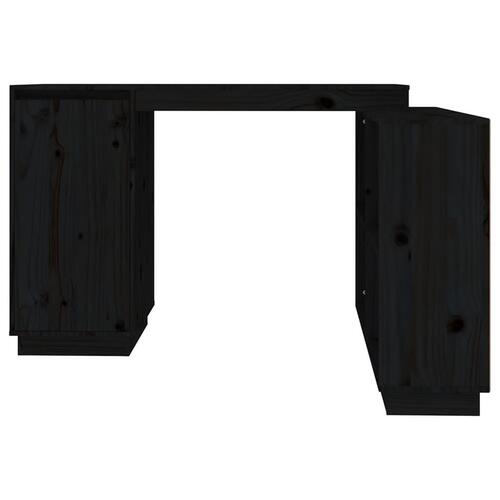 Skrivebord 110x50x75 cm massivt fyrretræ sort