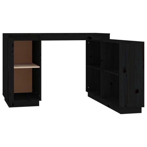 Skrivebord 110x50x75 cm massivt fyrretræ sort
