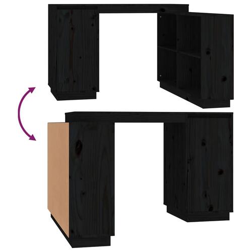 Skrivebord 110x50x75 cm massivt fyrretræ sort