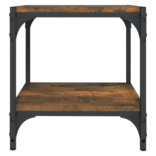 Tv-bord 40x33x41 cm konstrueret træ og stål røget egetræsfarve