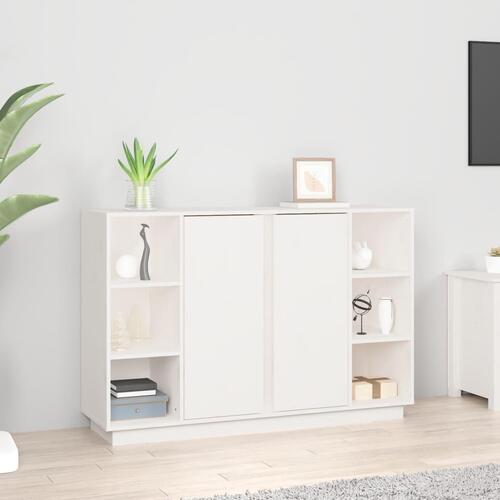 Skænk 120x35x80 cm massivt fyrretræ hvid