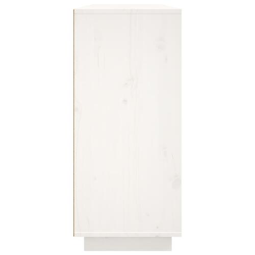 Skænk 120x35x80 cm massivt fyrretræ hvid