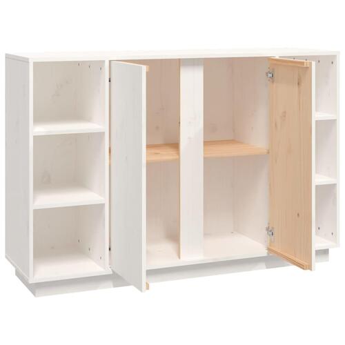 Skænk 120x35x80 cm massivt fyrretræ hvid