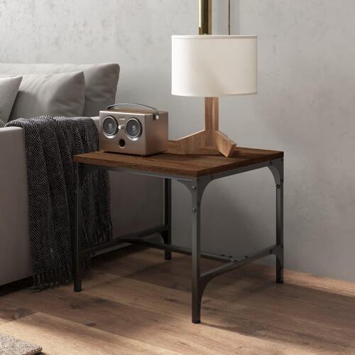 Sideborde 2 stk. 40x40x35 cm konstrueret træ brun egetræsfarve