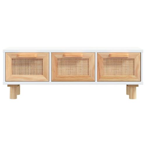 Sofabord 80x40x30 cm konstrueret træ og massivt fyrretræ hvid
