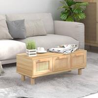 Sofabord 80x40x30 cm konstrueret træ og massivt fyrretræ brun