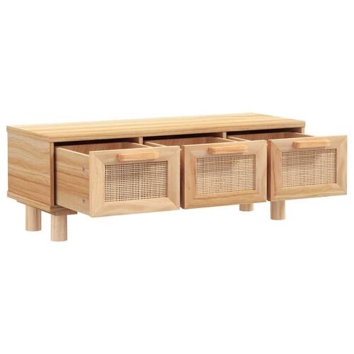 Sofabord 80x40x30 cm konstrueret træ og massivt fyrretræ brun