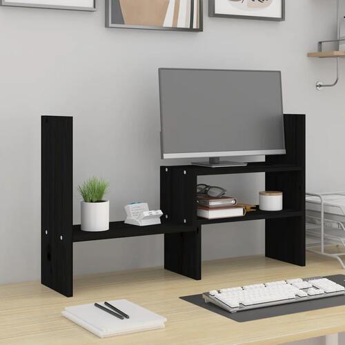 Skærmholder (39-72)x17x43 cm massivt fyrretræ sort