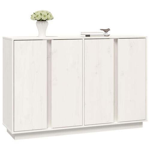 Skænk 120x35x80 cm massivt fyrretræ hvid