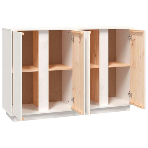 Skænk 120x35x80 cm massivt fyrretræ hvid