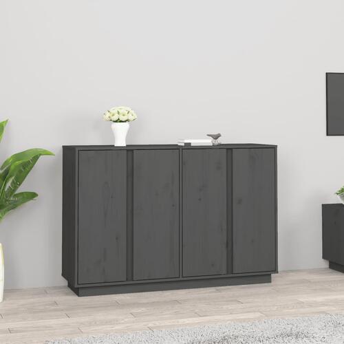Skænk 120x35x80 cm massivt fyrretræ grå