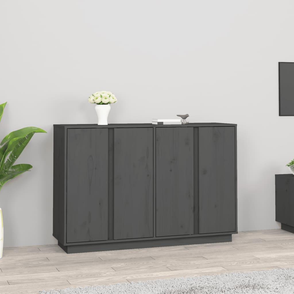 Skænk 120x35x80 cm massivt fyrretræ grå