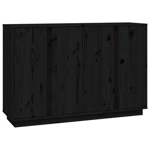 Skænk 120x35x80 cm massivt fyrretræ sort