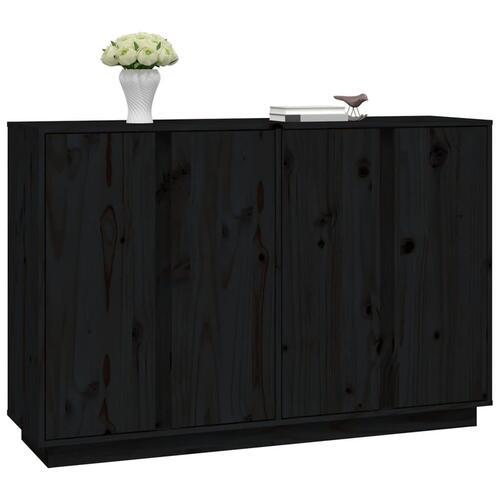 Skænk 120x35x80 cm massivt fyrretræ sort