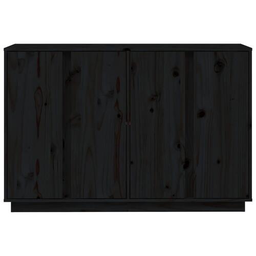 Skænk 120x35x80 cm massivt fyrretræ sort
