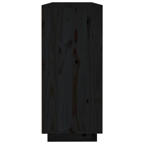 Skænk 120x35x80 cm massivt fyrretræ sort