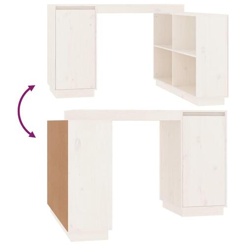 Skrivebord 110x50x75 cm massivt fyrretræ hvid